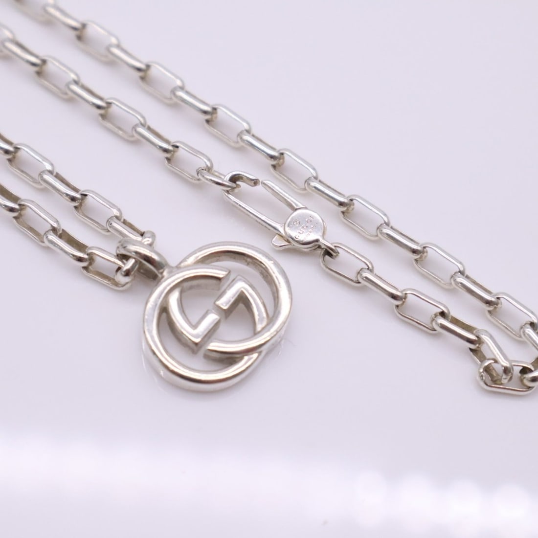 GUCCI Interlocking G Necklace, Silver, Men's - 6