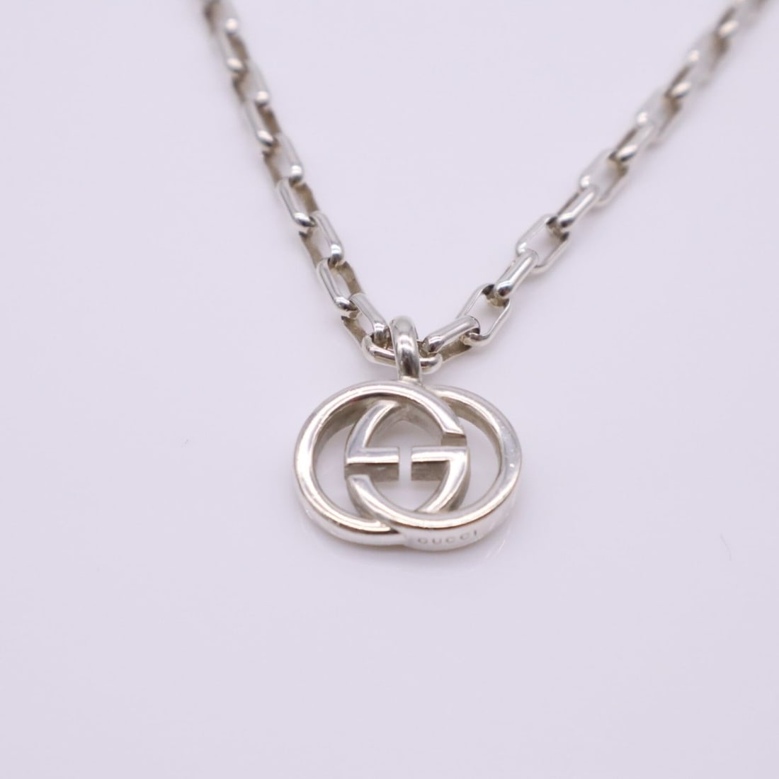 GUCCI Interlocking G Necklace, Silver, Men's - 7