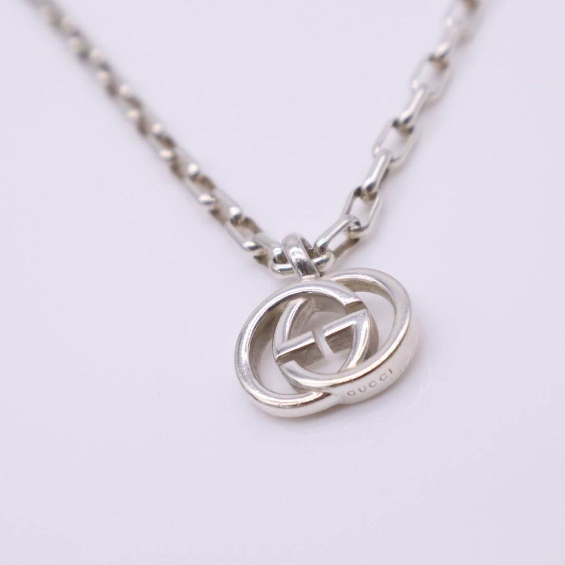 GUCCI Interlocking G Necklace, Silver, Men's - 8
