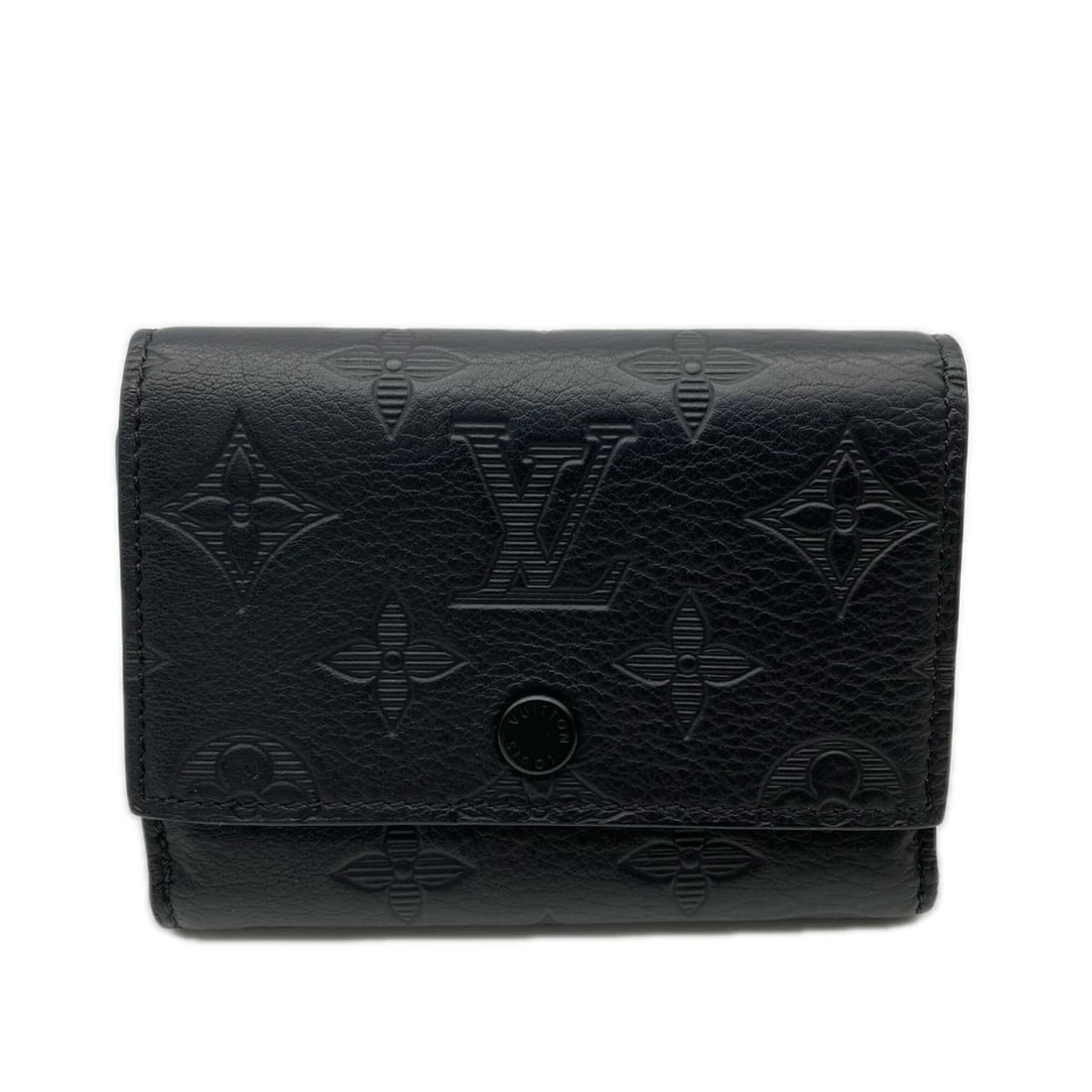 LOUIS VUITTON Monogram Shadow Victor Wallet M12635 Tri-fold Black Calf Leather Women's: --- Catalog ---Category: SizeSize (HxWxD): 9cm x 11.5cm x 2.5cm / 3.54'' x 4.52'' x 0.98''Category: DesignType: Wallet (tri-fold)Color: BlackGender: Women,MenMaterial: Monogram Shadow Category: