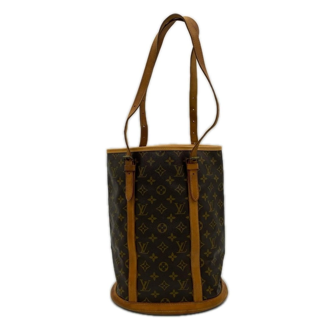 LOUIS VUITTON Monogram Bucket GM M42236 Handbag Brown Beige Leather Women's: --- Catalog ---Category: SizeSize (HxWxD): 35cm x 26cm x 20cm / 13.77'' x 10.23'' x 7.87''Handle Length: 83cm / 32.67''Category: DesignType: HandbagColor: Beige, BrownGender: WomenClosure: