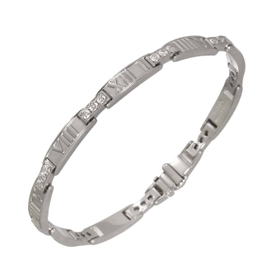 Tiffany & Co. Atlas Diamond Bangle 17.5cm 18K WG White Gold 750 Bracelet (1 of 15)