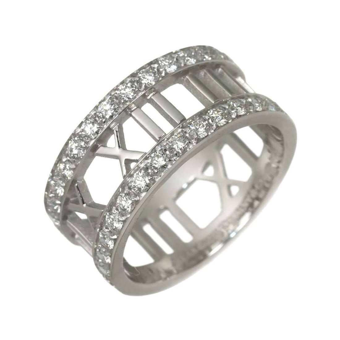 Tiffany & Co. Atlas 1 Diamond Ring, 18K White Gold (750): --- Catalog ---Category: SizeJP Size: 12.5US Size: 6.5Category: DesignType: Band ringGender: WomenMaterial: White gold (18K)Category: GeneralBrand: Tiffany--- Item List ---Section: ConditionRanking: R