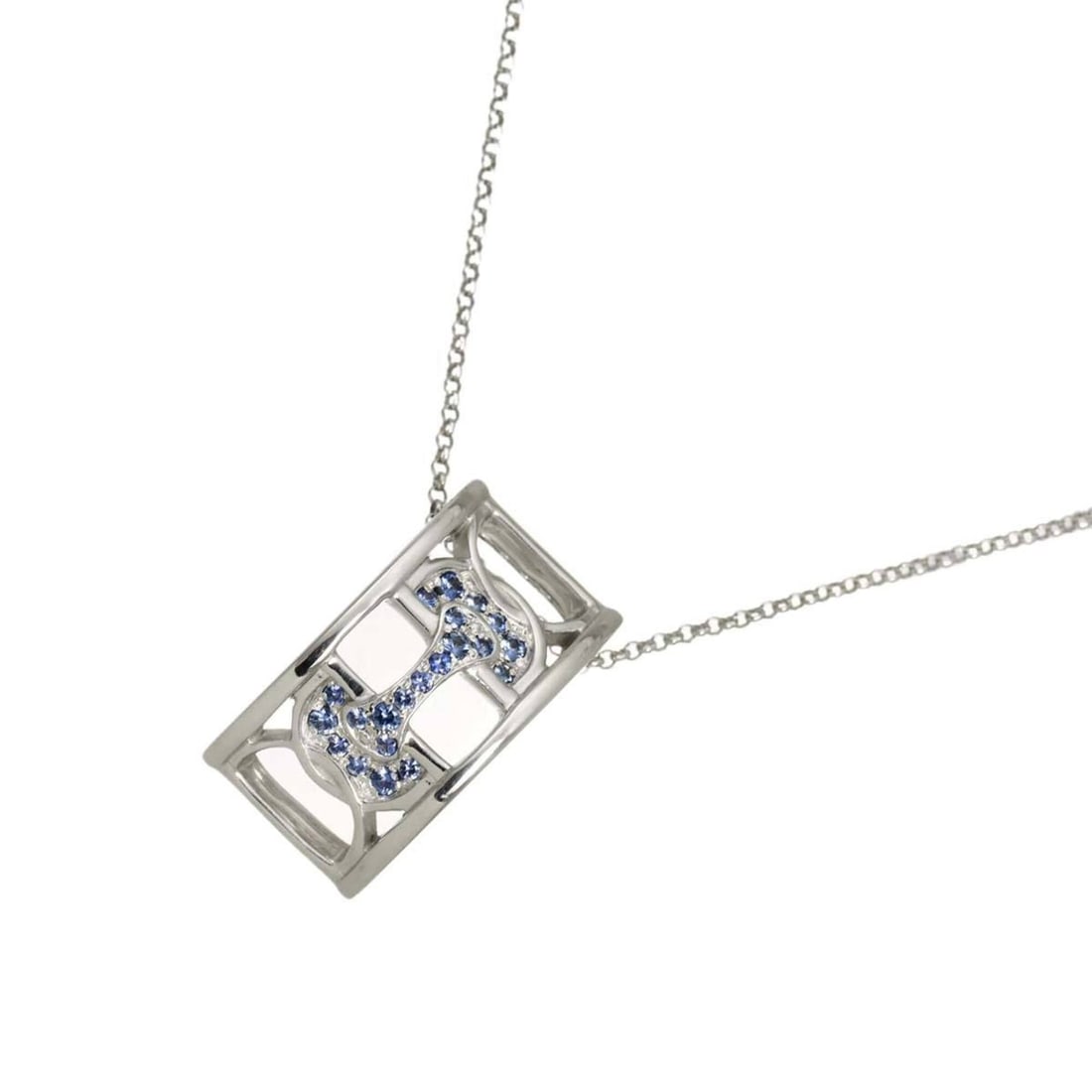 Celine CELINE Sapphire Necklace 42cm 18K WG White Gold 750: --- Catalog ---Category: SizePendant Size: 17.9mm x 9.7mm / 0.7'' x 0.38''Neck Circumference: 42 cm / 16.53''Category: DesignGender: WomenMaterial: White gold (18K)Necklace Type: NecklaceCategory: Gen