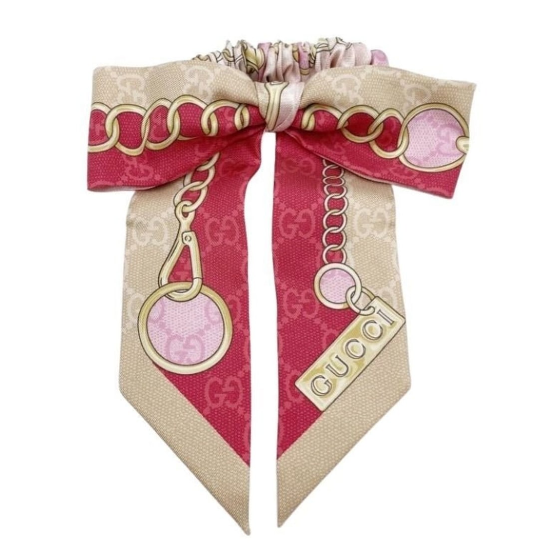 GUCCI scrunchie hair accessory 816541 Multicolor silk women's tie with GG pattern: --- Catalog ---Category: SizeSize (LxW): 19cm x 16cm / 7.48'' x 6.29''Category: DesignType: ScrunchieColor: Multi-colorGender: WomenMaterial: SilkCategory: GeneralMPN: 816541Brand: GucciCountry of Ori