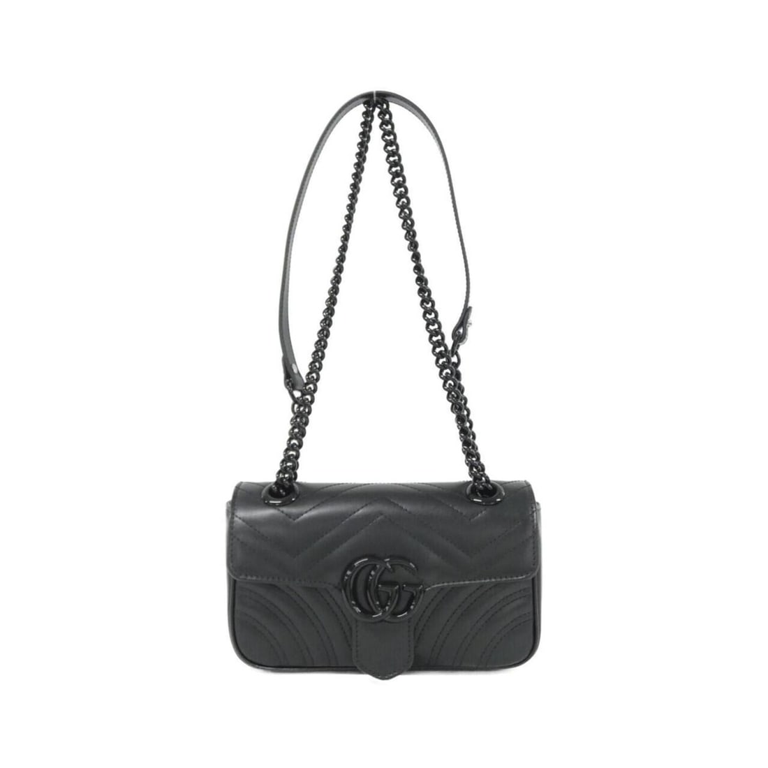 Gucci GG Marmont 446744 DTDFV Shoulder Bag: --- Catalog ---Category: SizeSize (HxWxD): 12cm x 21cm x 6cm / 4.72'' x 8.26'' x 2.36''Category: DesignType: Shoulder bagColor: BlackGender: Women,MenMaterial: Quilting , Leather Category: GeneralMPN: