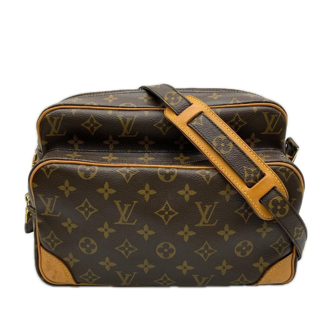 LOUIS VUITTON Monogram Nile M45244 Shoulder Bag, Brown/Beige Leather, Women's: --- Catalog ---Category: SizeSize (HxWxD): 20cm x 28cm x 12cm / 7.87'' x 11.02'' x 4.72''Strap Length: 126cm / 49.6''Category: DesignType: Shoulder bagColor: Beige, BrownGender: WomenClosure: ZipperMa
