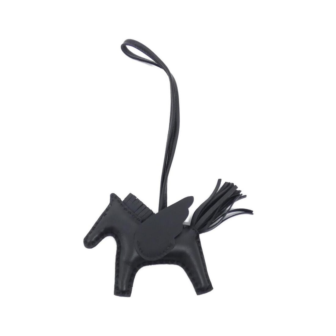 Hermes Rodeo Pegasus Accessory Bag Charm PM 083010CA: --- Catalog ---Category: SizeChain Length: 360.00mm / 14.17''Size (HxWxD): 75.00mm x 85.00mm / 2.95'' x 3.35''Category: DesignType: Handbag charmColor: BlackGender: Women,MenMaterial: Agneau MiloCateg