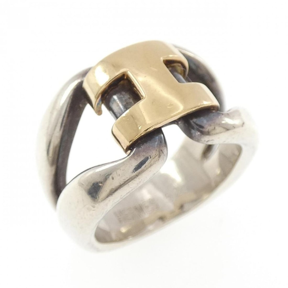 Hermes Hermès History Ring: --- Catalog ---Category: SizeUS Size: 6.5Brand Size: 52Category: DesignType: Band ringColor: Gold, SilverGender: WomenCategory: GeneralBrand: Hermes--- Item List ---Section: ConditionRanking: Rank A