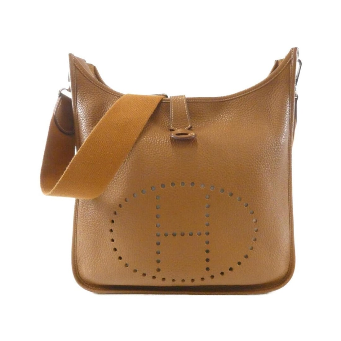 Hermes Evelyne 3 GM 056275CK Shoulder Bag: --- Catalog ---Category: SizeSize (HxWxD): 32cm x 30cm x 9cm / 12.59'' x 11.81'' x 3.54''Category: DesignType: Shoulder bagColor: BrownGender: WomenMaterial: Taurillon clemence leather Category: