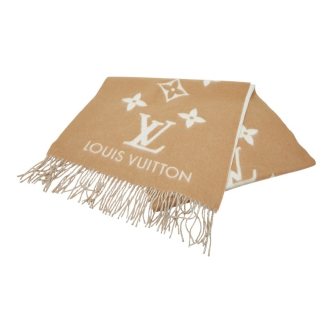 Louis Vuitton Monogram Echarpe Reykjavik Scarf M76067 Brown/Beige Cashmere Women's LOUIS VUITTON (1 of 11)