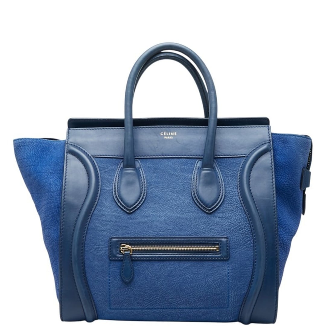 Celine Luggage Mini Shopper Handbag, Blue Leather, Women's CELINE (1 of 13)