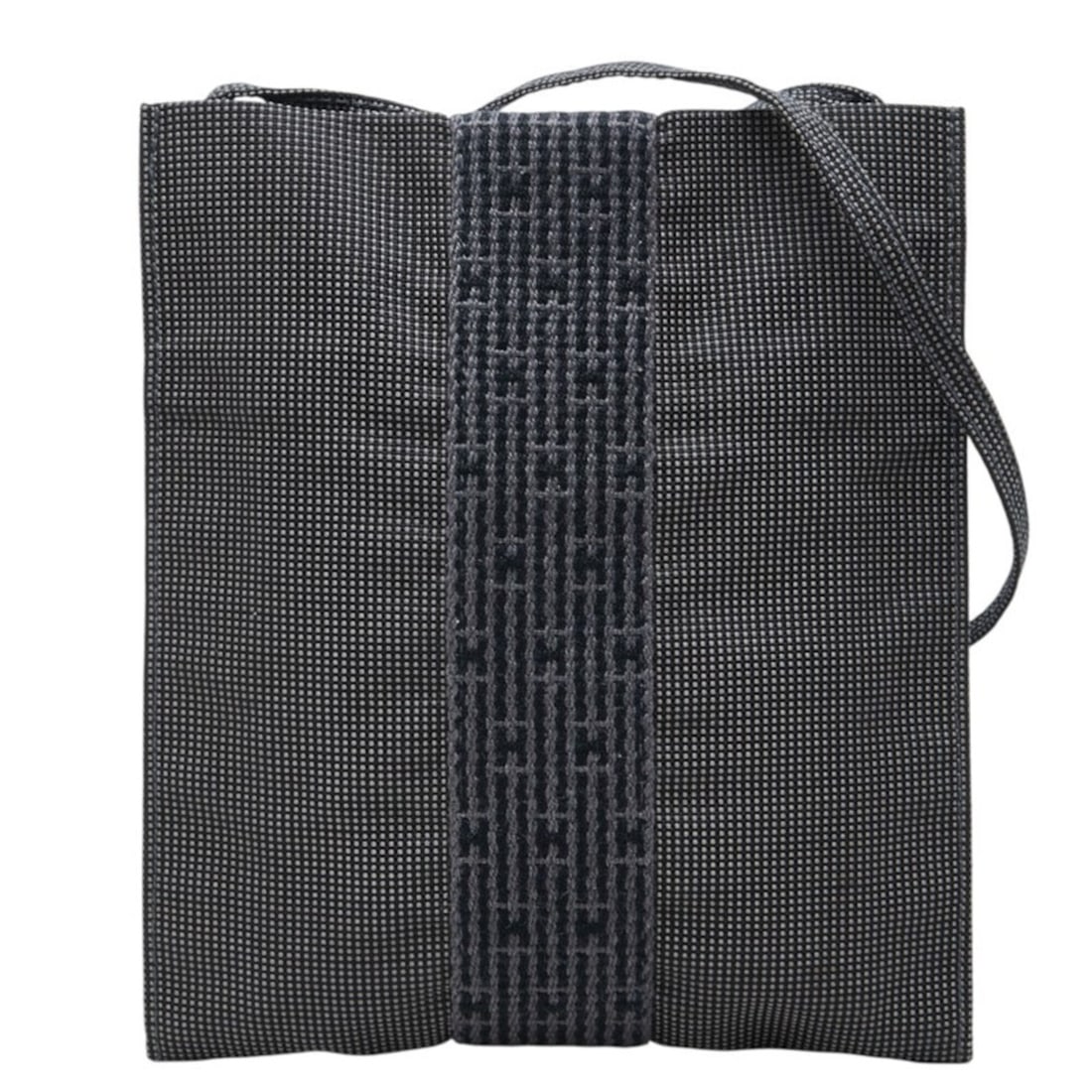 Hermes Herline Crossbody Shoulder Bag Pochette, Gray Canvas, Women's HERMES (1 of 10)