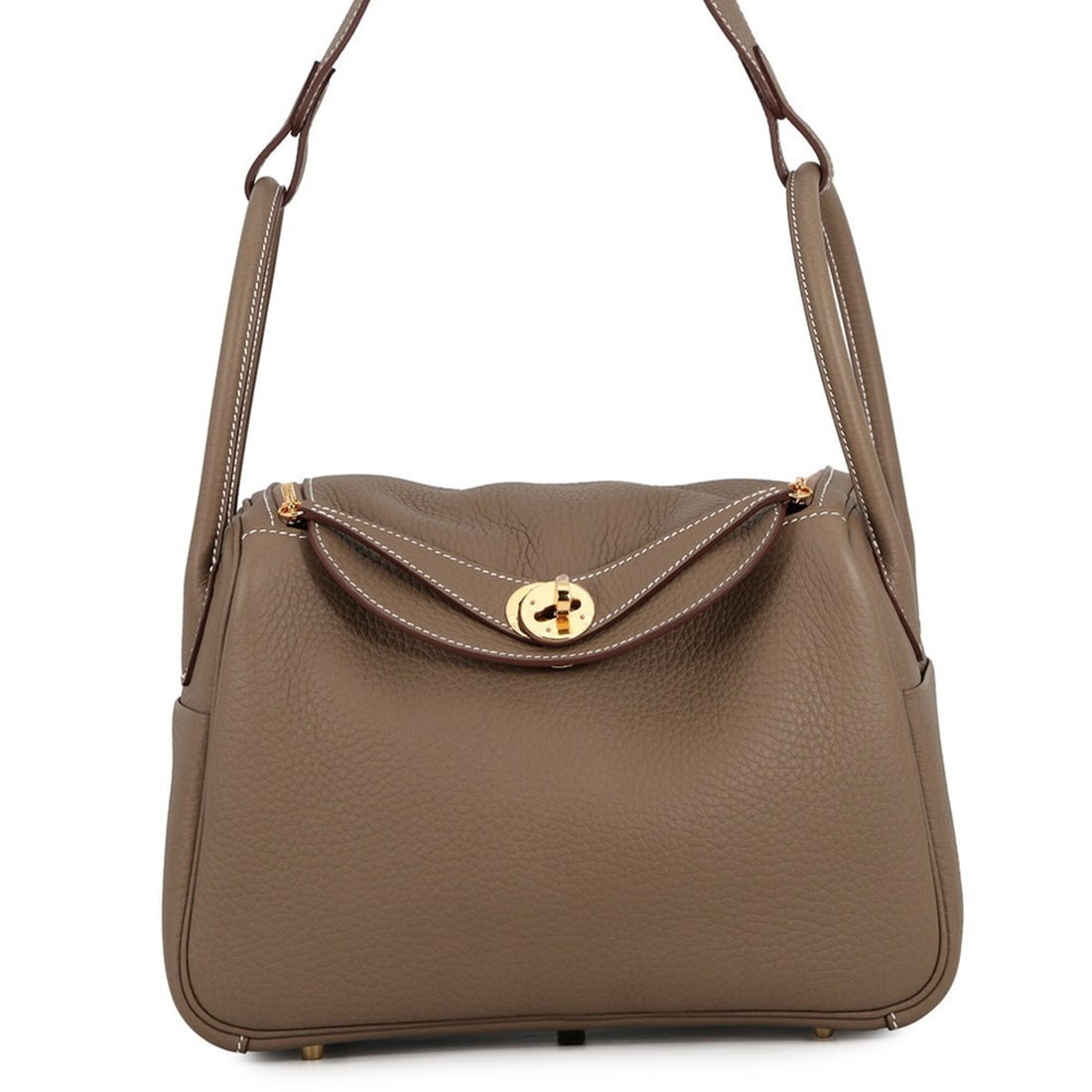 Hermes Lindy 26 Handbag, Etoupe, Taurillon Clemence Leather, G Stamp, HERMES 2-way Shoulder Bag,: --- Catalog ---Category: SizeSize (HxWxD): 18cm x 26cm x 13cm / 7.08'' x 10.23'' x 5.11''Category: DesignType: Handbag, Shoulder bagColor: Etoupe grayGender: WomenMaterial: Taurillon clemence leather 