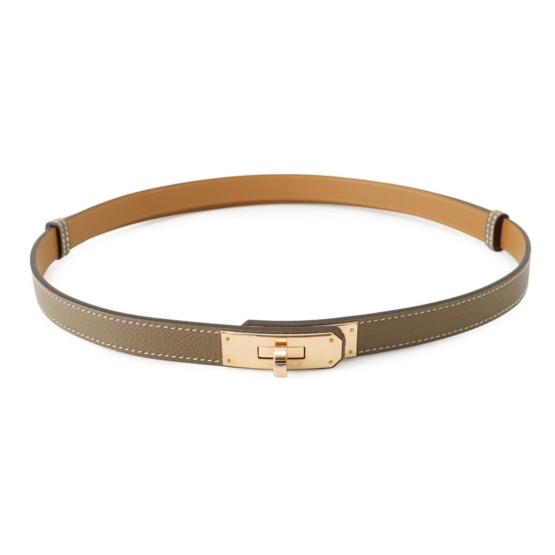 Hermes Kelly Belt, Etoupe Pink, Epsom Leather, K Stamp, HERMES Women's (1 of 10)