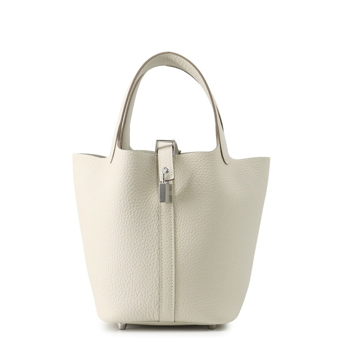 Hermes Picotin Lock PM Handbag, Craie Taurillon Clemence Leather, G Stamp, HERMES Tote Bag, Lock, (1 of 10)