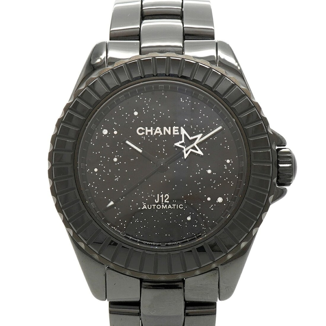 Chanel J12 Interstellar Caliber 12.1 H7989 Black Dial Men's Watch: --- Catalog ---Category: SizeWrist Size: 17cm / 6.69''Case Diameter: 38.9mm / 1.53''Category: DesignType: WristwatchGender: MenColor (Dial): BlackMaterial (Band): CeramicCategory: GeneralMPN: H7989Bra