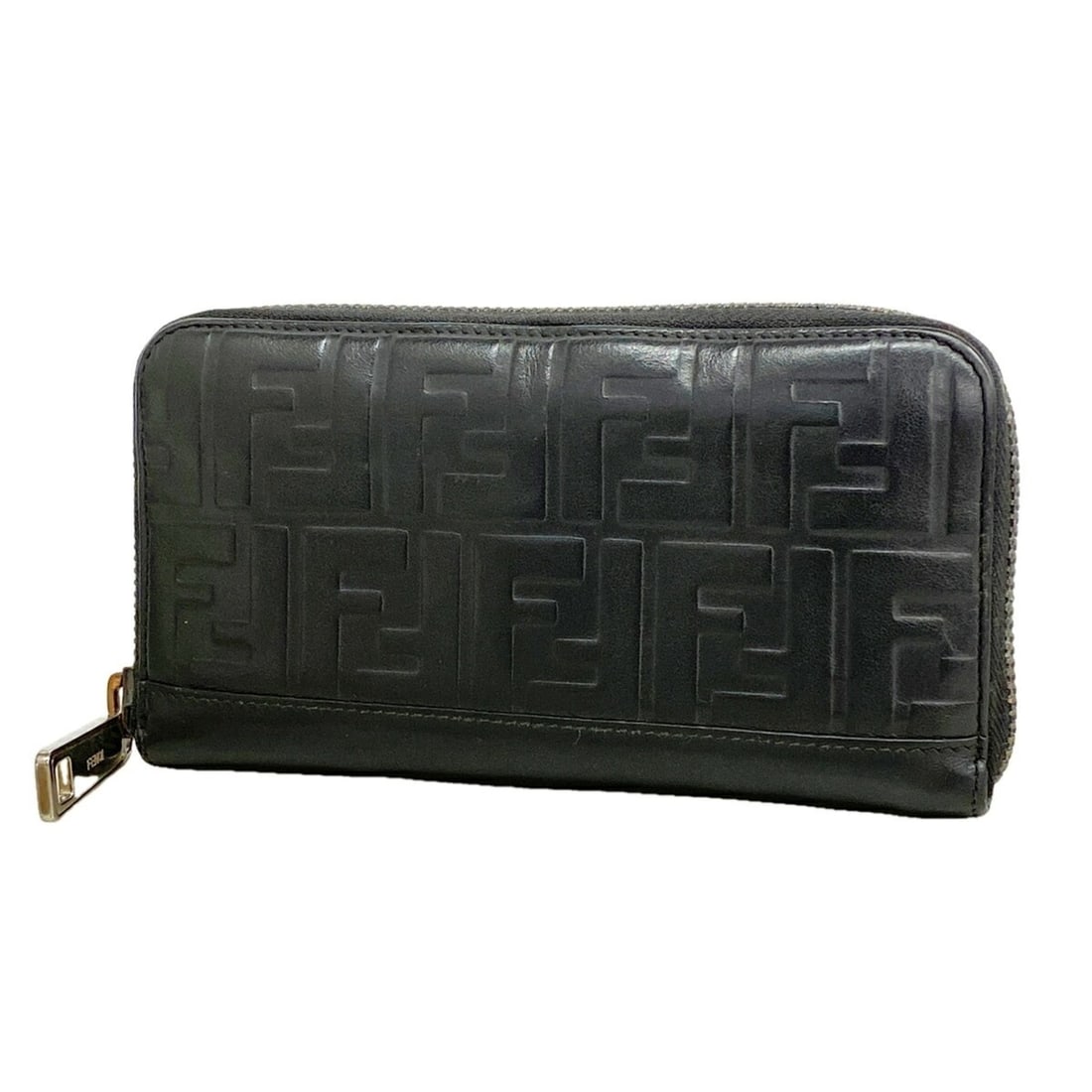 Fendi Zucca Leather Long Wallet, Black, Men's P3481517 (1 of 11)