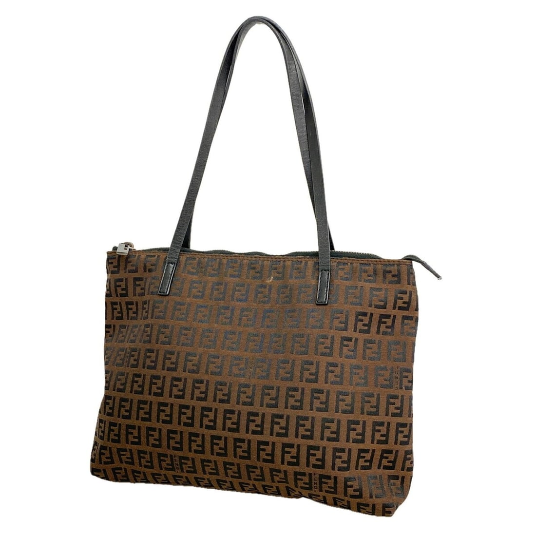 Fendi Zucchino Tote Bag, Nylon Canvas, Brown/Black, Women's, P3478992: --- Catalog ---Category: SizeSize (HxWxD): 22cm x 27cm x 7cm / 8.66'' x 10.62'' x 2.75''Category: DesignType: Tote bagColor: Black, BrownGender: WomenMaterial: Nylon canvas Hardware Color: SilverCateg