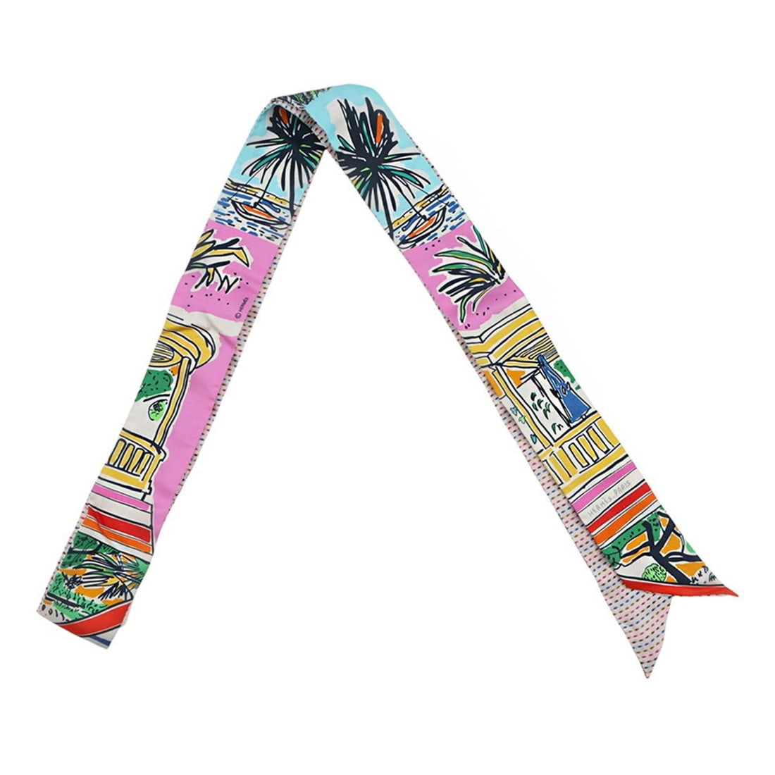 Hermes scarf muffler twilly twins "EN LIBERTE" (Freely) HERMES silk twill 2023 SCARF TWIILY (1 of 17)