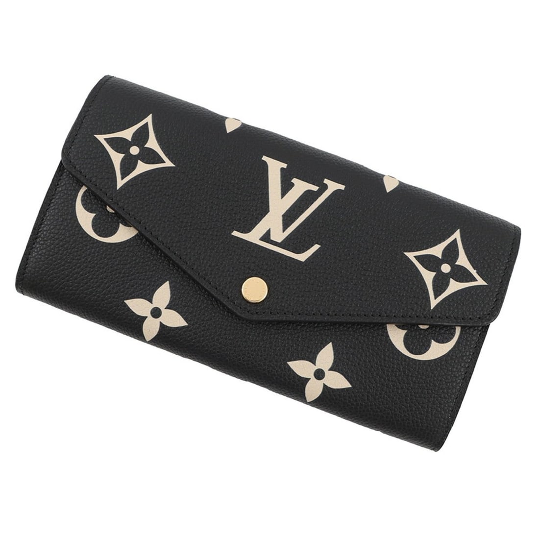 Louis Vuitton Long Wallet Bicolor Monogram Empreinte Portefeuille Sarah M80496 LOUIS VUITTON Black (1 of 16)