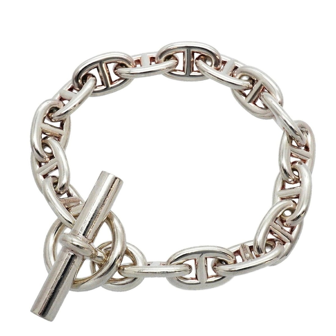 Hermes Chaine d'Ancre MM Bracelet, 16 links, Sterling Silver 925, Men's/Women's: --- Catalog ---Category: SizeLength: 17cm / 6.69''Category: DesignType: Charm braceletGender: Men,WomenMaterial: Silver 925Category: GeneralBrand: Hermes--- Item List ---Section: ConditionRanking: Ran