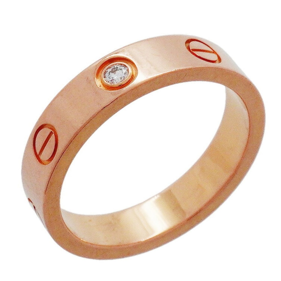 Cartier Mini Love Ring, 1PD (18K Pink Gold) with Diamond, Size #50, Women's (1 of 13)