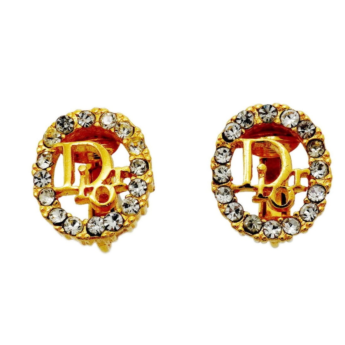 Christian Dior Earrings, Oval, GP Plated, Rhinestone, Gold, Women's: --- Catalog ---Category: SizeSize (HxWxD): 15.60mm x 13.40mm / 0.61'' x 0.53''Category: DesignType: Clip earringsColor: GoldGender: WomenMaterial: Gold plating, RhinestoneCategory: GeneralBrand: Chris
