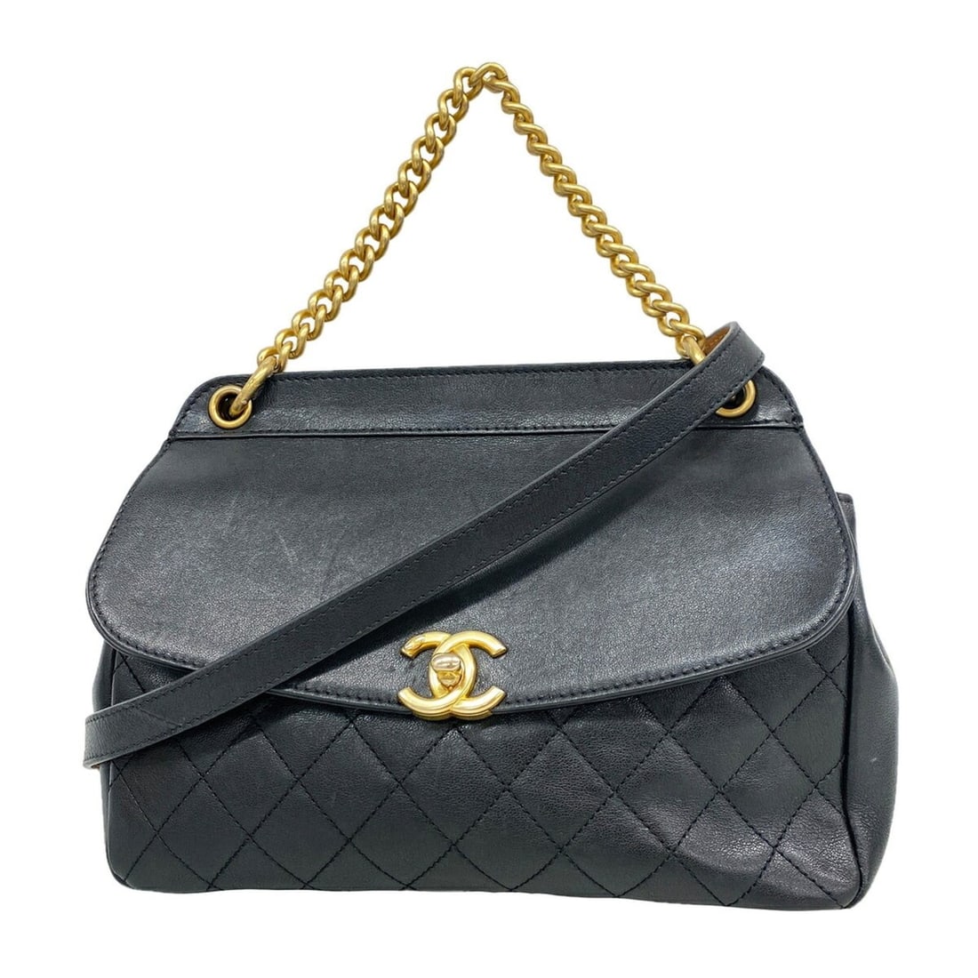 Chanel Matelassé Chain Shoulder Bag, Leather, Black, 2-way Bag for Women, OP014741: --- Catalog ---Category: SizeSize (HxWxD): 18cm x 26cm x 7cm / 7.08'' x 10.23'' x 2.75''Category: DesignType: HandbagColor: BlackGender: WomenMaterial: Leather Hardware Color: GoldCategory: GeneralBra
