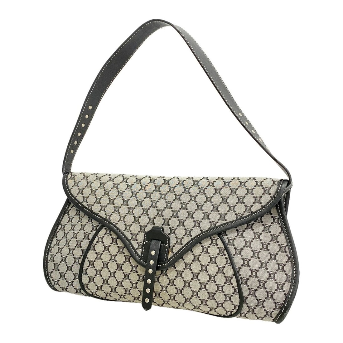 Celine Macadam Nylon Canvas Handbag, Gray/Black, Women's: --- Catalog ---Category: SizeSize (HxWxD): 16.5cm x 26.5cm x 5cm / 6.49'' x 10.43'' x 1.96''Category: DesignType: HandbagColor: Black, GrayGender: WomenMaterial: Nylon canvas Hardware Color: SilverCat