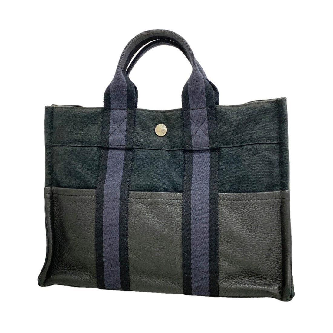 Hermes Fourre-Tout PM Half Leather Canvas Handbag, Black, Women's (1 of 11)