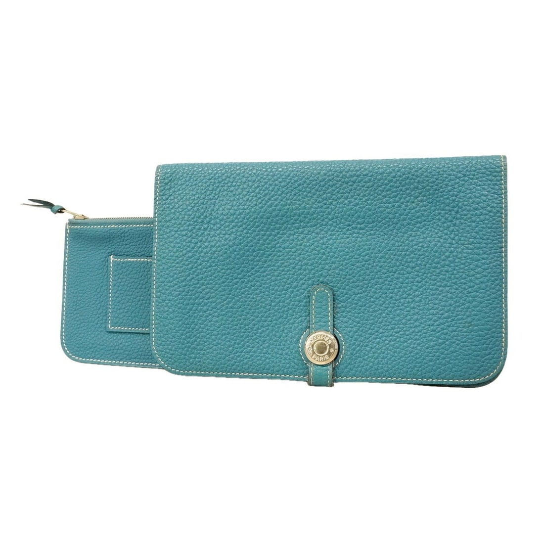 Hermes Dogon GM Long Wallet, Togo Leather, Blue Jean, ?H Stamp, Men's/Women's (1 of 10)