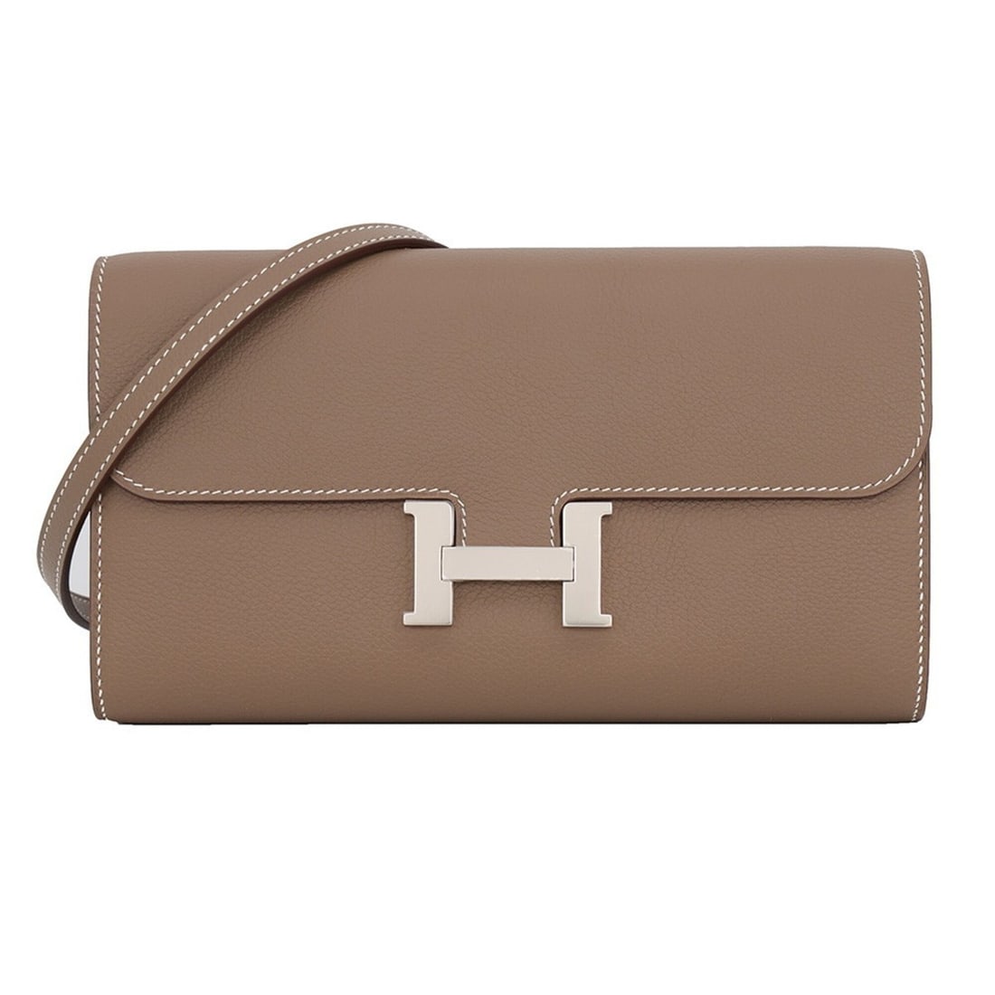 Hermes Constance To Go Long Wallet, Etoupe Evercolor, K Stamp, Shoulder HERMES WALLET (1 of 9)