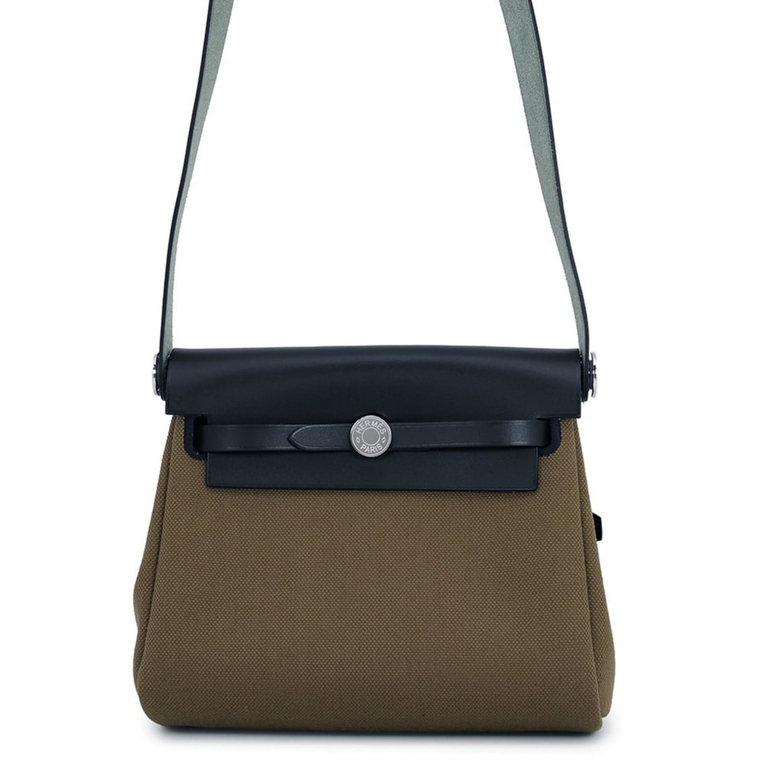 Hermes Shoulder Bag Herbag Zip Mini Vert Olive Khaki Vache Hunter Toile Military G Stamp Handbag (1 of 9)