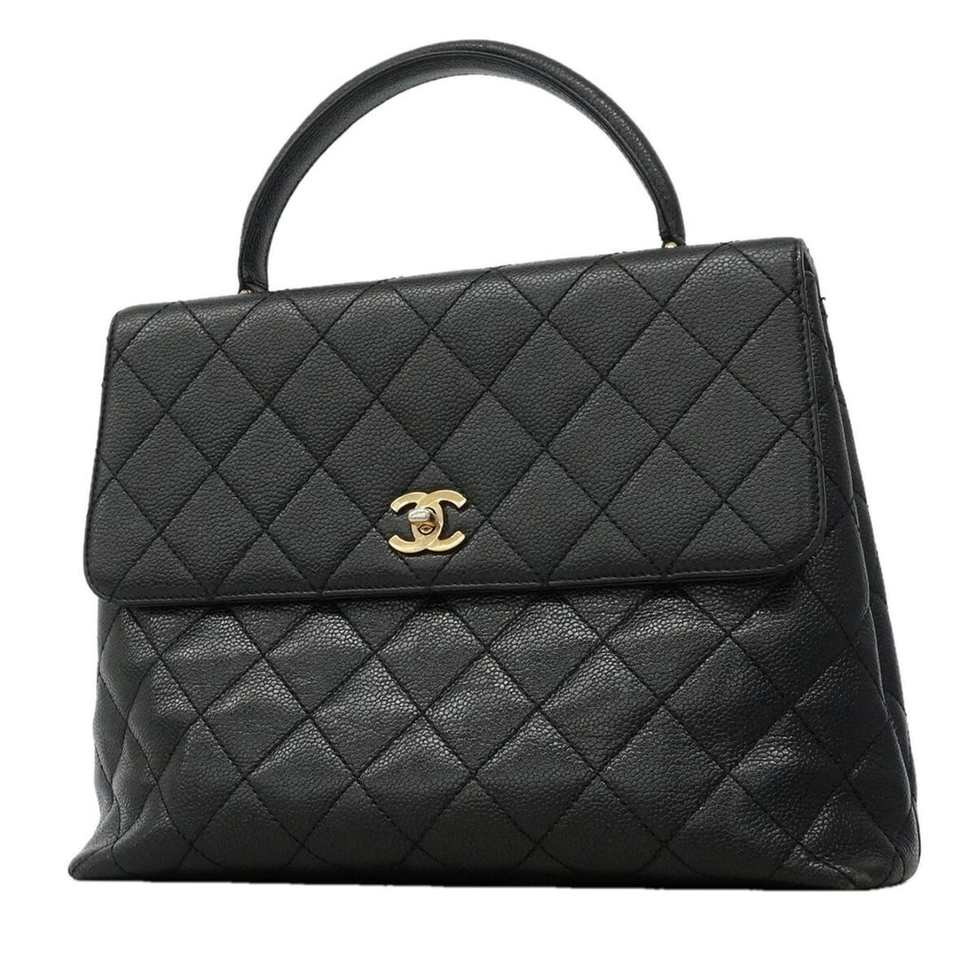 Chanel Matelassé handbag, caviar leather, black, women's.: --- Catalog ---Category: SizeSize (HxWxD): 23cm x 29.5cm x 11cm / 9.05'' x 11.61'' x 4.33''Category: DesignType: HandbagColor: BlackGender: WomenMaterial: Grained Calfskin Hardware Color: GoldCategory