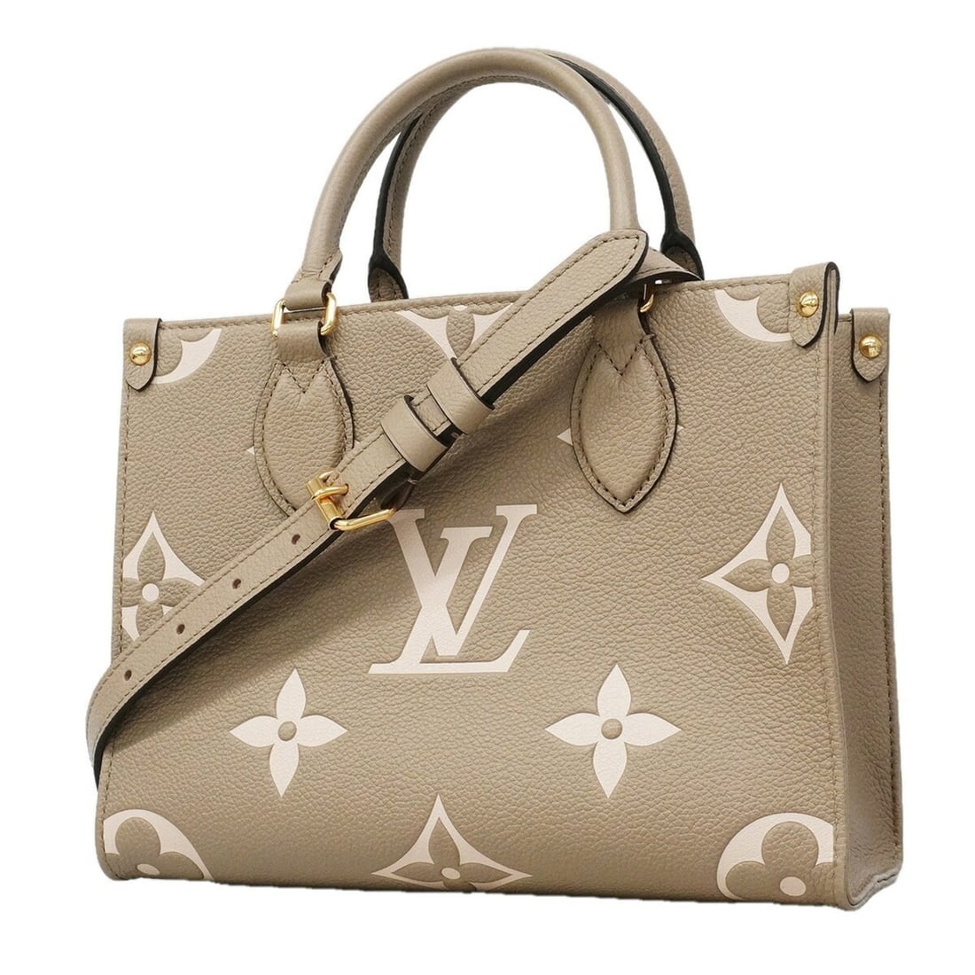 Louis Vuitton Monogram Empreinte Bicolor OnTheGo PM Handbag M45779 Tourtrell Crème 2-way bag for: --- Catalog ---Category: SizeSize (HxWxD): 19cm x 25cm x 11cm / 7.48'' x 9.84'' x 4.33''Category: DesignType: HandbagColor: Cream, TourterelleGender: WomenCategory: GeneralMPN: M45779Brand: Louis Vuit