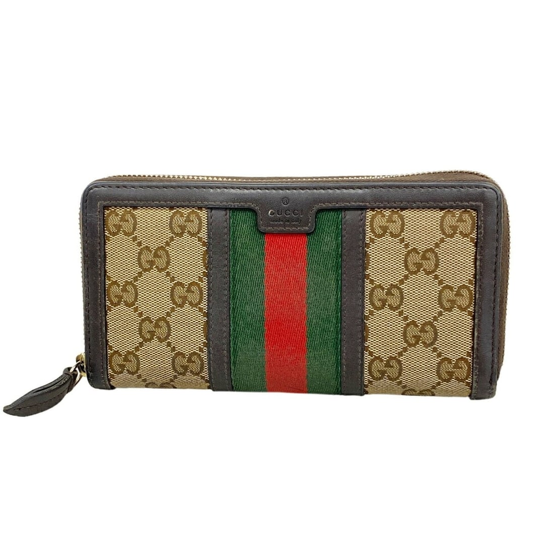 Gucci GG Canvas Sherry Line Long Wallet 406754 Leather Brown Women's: --- Catalog ---Category: SizeSize (HxWxD): 10cm x 19cm x 2.5cm / 3.93'' x 7.48'' x 0.98''Category: DesignType: Long wallet (bi-fold)Color: BrownGender: WomenMaterial: Canvas , Leather Category: Genera