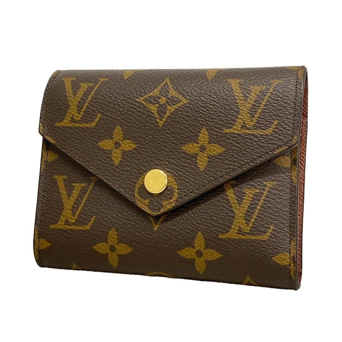 Louis Vuitton Tri-fold Wallet Monogram Portefeuille Victorine M62472 Brown Women's: --- Catalog ---Category: SizeSize (HxWxD): 9cm x 12cm x 1.5cm / 3.54'' x 4.72'' x 0.59''Category: DesignType: Wallet (tri-fold)Color: BrownGender: WomenCategory: GeneralMPN: M62472Brand: Louis Vuitton