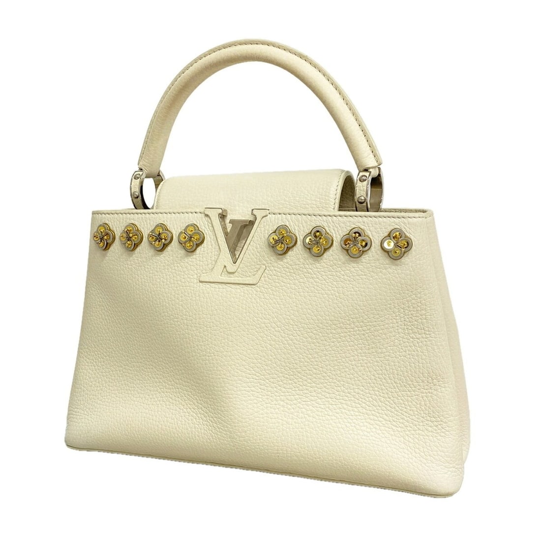 Louis Vuitton Capucines PM handbag, Taurillon leather, M54264, white, women's.: --- Catalog ---Category: SizeSize (HxWxD): 20cm x 31cm x 11cm / 7.87'' x 12.2'' x 4.33''Category: DesignType: HandbagColor: WhiteGender: WomenCategory: GeneralMPN: M54264Brand: Louis Vuitton--- Item L