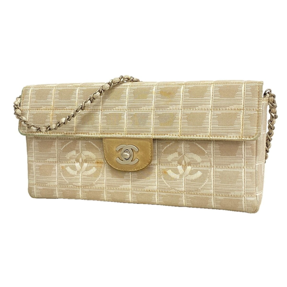 Chanel New Travel Nylon Shoulder Bag, Beige, Women's: --- Catalog ---Category: SizeSize (HxWxD): 14cm x 26cm x 3.5cm / 5.51'' x 10.23'' x 1.37''Category: DesignType: Shoulder bagColor: BeigeGender: WomenMaterial: Nylon Hardware Color: SilverCategory: Gen