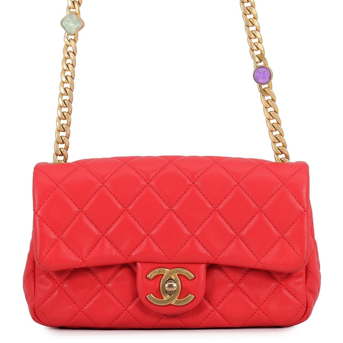Chanel Chain Shoulder Bag, Coco Mark, Mini Matelassé, Lambskin, AS2380, CHANEL Handbag, Women's,: --- Catalog ---Category: SizeSize (HxWxD): 11.5cm x 19.5cm x 6cm / 4.52'' x 7.67'' x 2.36''Category: DesignType: Handbag, Shoulder bagColor: Coral redGender: WomenMaterial: Leather Hardware Color: Gol