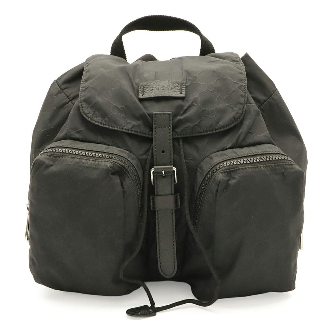 GUCCI GG Nylon Backpack, Leather, Black, 406361 (1 of 13)