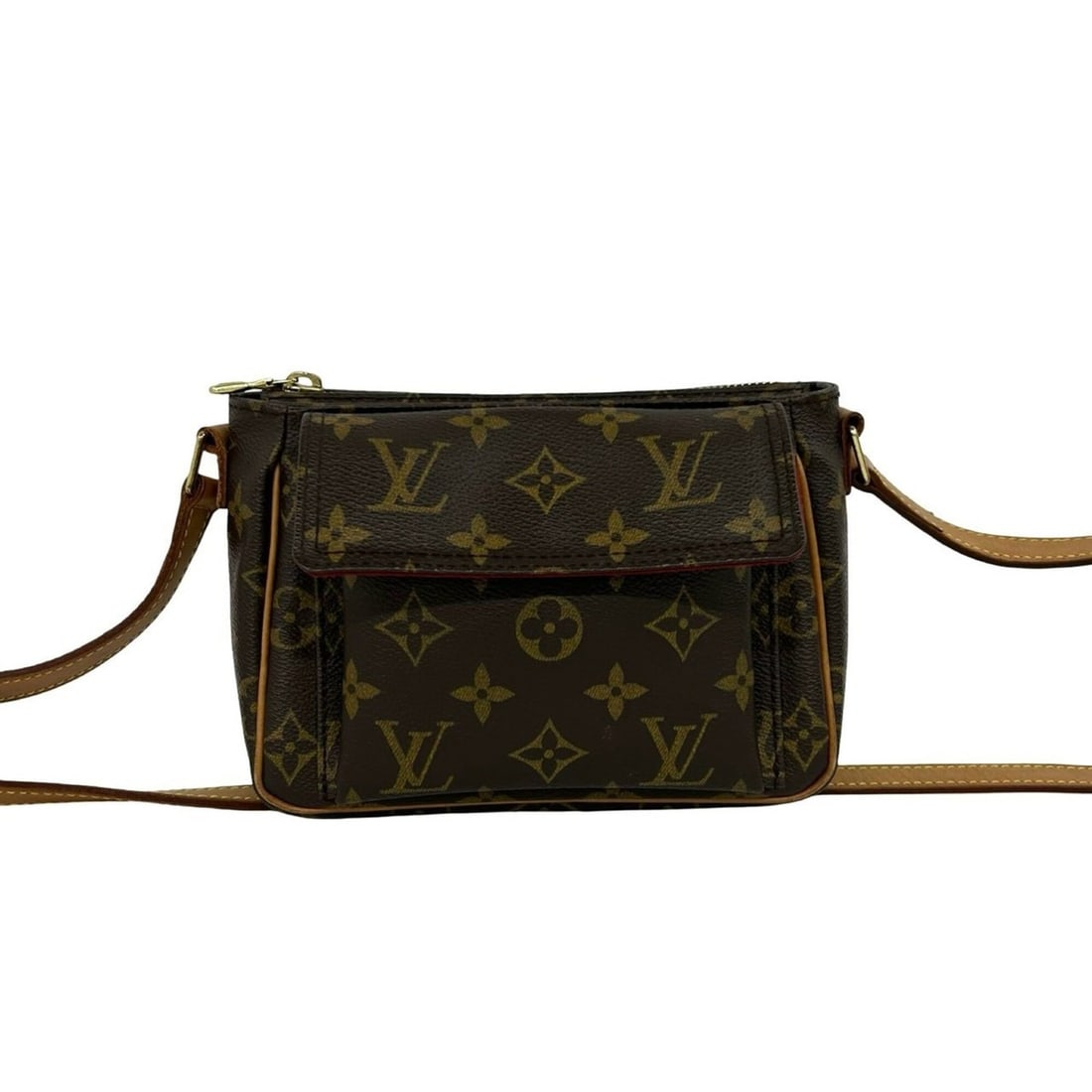 LOUIS VUITTON Vivacite PM Monogram Leather Mini Shoulder Bag/Pochette, Brown, 20586 (1 of 12)