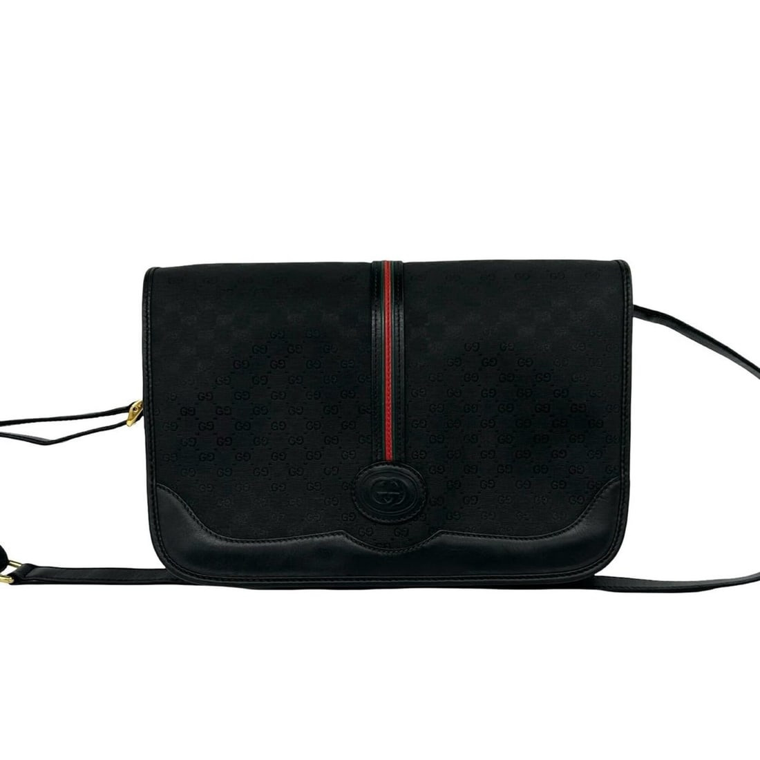 GUCCI Old Gucci Sherry Line Micro GG Logo Leather Shoulder Bag Pouch Black c2169: --- Catalog ---Category: SizeSize (HxWxD): 19cm x 26.5cm x 8cm / 7.48'' x 10.43'' x 3.14''Category: DesignType: Pochette, Shoulder bagColor: BlackGender: WomenMaterial: Leather , PVC Category: General