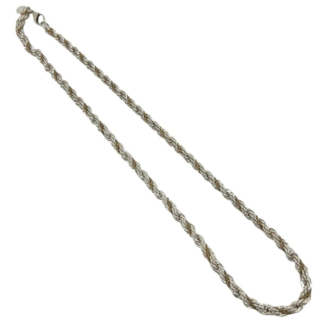 TIFFANY&Co. Tiffany Twist Rope Chain Necklace, Sterling Silver 925, 18K 750YG (Silver and Yellow: --- Catalog ---Category: SizeNeck Circumference: 45.5 cm / 17.91''Category: DesignColor: Gold, SilverGender: WomenMaterial: Silver 925, Yellow gold (18K)Necklace Type: NecklaceCategory: GeneralBrand: 