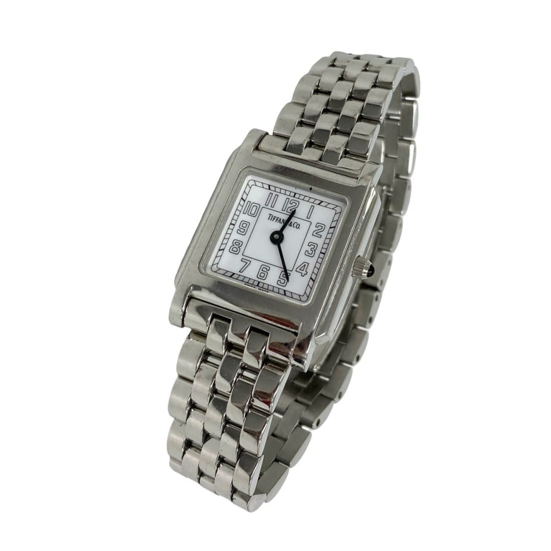 TIFFANY&Co. Tiffany Classic Square Stainless Steel Quartz Watch, Silver, 27018: --- Catalog ---Category: SizeWrist Size: 16cm / 6.29''Case Diameter: 22mm / 0.87''Category: DesignType: WristwatchGender: WomenMaterial (Band): Stainless steelMaterial (Case): Stainless steelCategory: