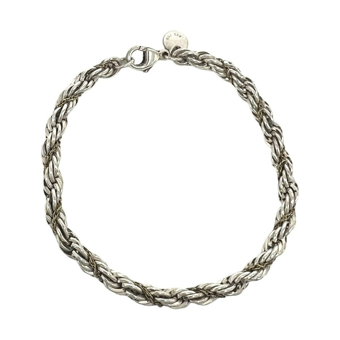 TIFFANY&Co. Tiffany Twist Rope Bracelet, Sterling Silver 925, 18K Yellow Gold 750YG, Accessory,: --- Catalog ---Category: SizeLength: 17.5cm / 6.88''Category: DesignType: Charm braceletColor: Gold, SilverGender: WomenMaterial: Silver 925, Yellow gold (18K)Category: GeneralBrand: Tiffany--- Item L