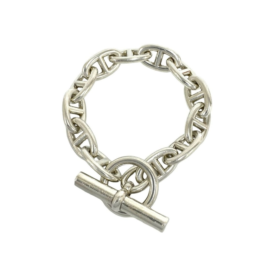 HERMES Chaine d'Ancre GM Bracelet, 12 links, Sterling Silver 925, Men's Accessory, Silver, 33558 (1 of 11)