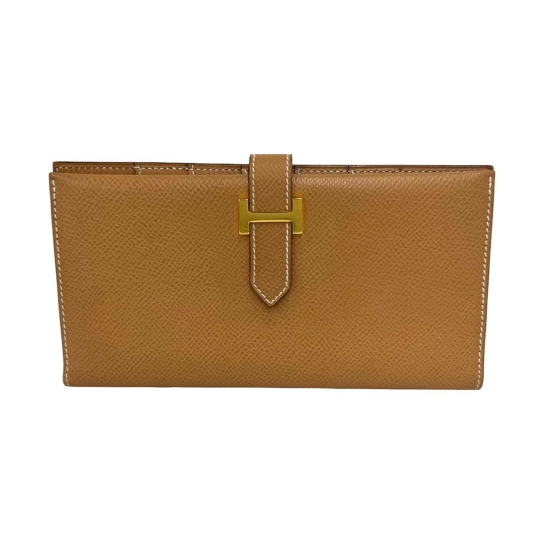 HERMES Vintage Bearn Courchevel Leather Long Wallet, Natural Sable Brown, 23620: --- Catalog ---Category: SizeSize (HxWxD): 9cm x 17.5cm / 3.54'' x 6.88''Category: DesignType: Long wallet (bi-fold)Color: BrownGender: WomenMaterial: Courchevel leather Category: GeneralBrand: Hermes