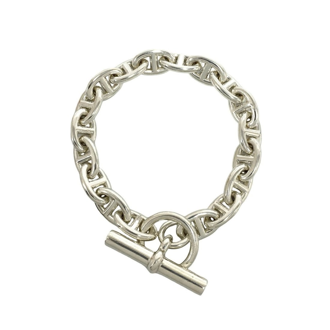 HERMES Chaine d'Ancre PM Bracelet, 18 links, Sterling Silver 925 Chain Bangle Accessory, Silver, (1 of 15)